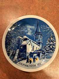 Porcelanowy talerz kolekcjonerski, Weihnachten, 1986 r