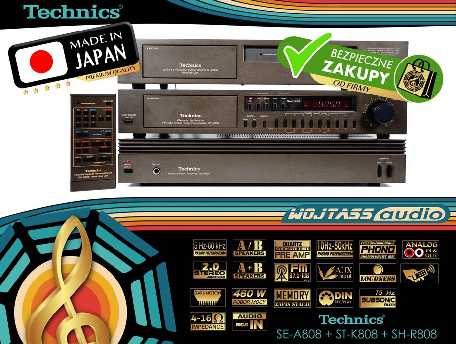 Zestaw Stereo TECHNICS SE-A808 ST-K808 SH-R808 * MADE IN JAPAN