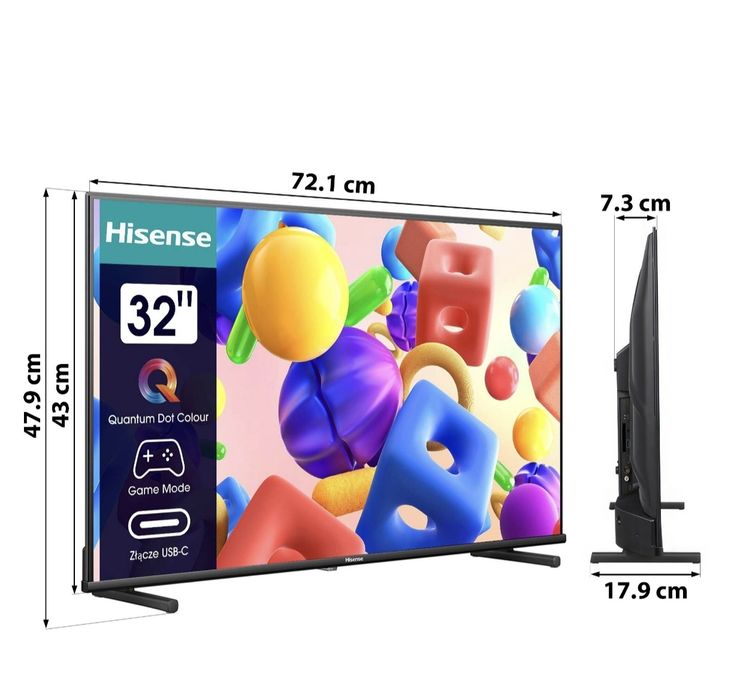 Telewizor HISENSE 32A5KQ 32" QLED oraz Soundbar HISENSE HS205G