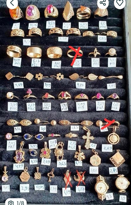 В продаже золотые изделия производства СССР  583 пробы