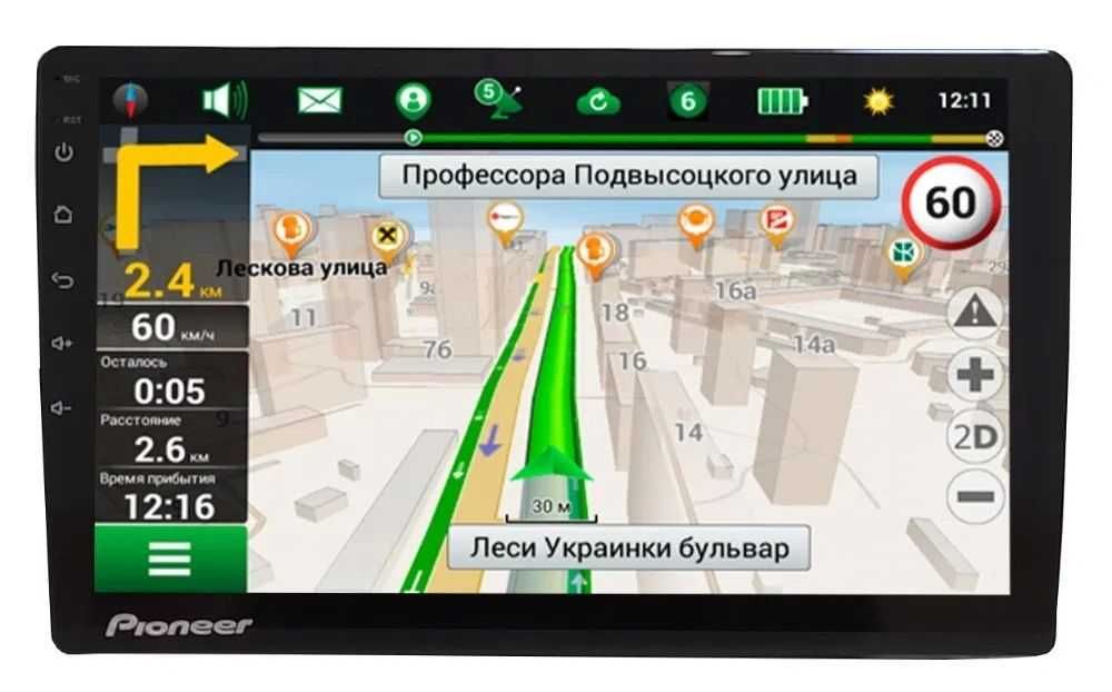 Автомагнитола Pioneer с 4G Sim картой, 9'',Android,2DIN 4/32GB, СТЕКЛО