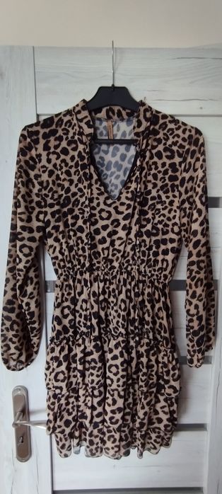 Dwie sukienki w panterkę r.S