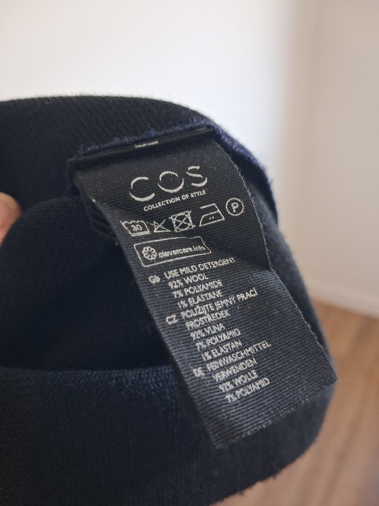 COS granatowy sweter wełniany M