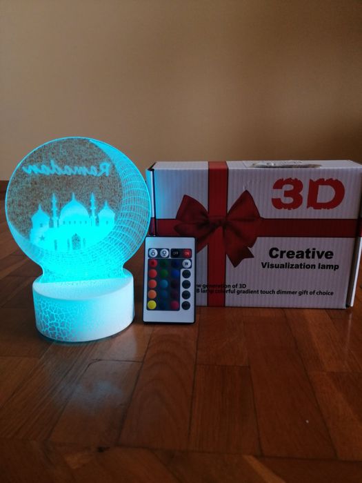 Lampka 3D nocna z pilotem