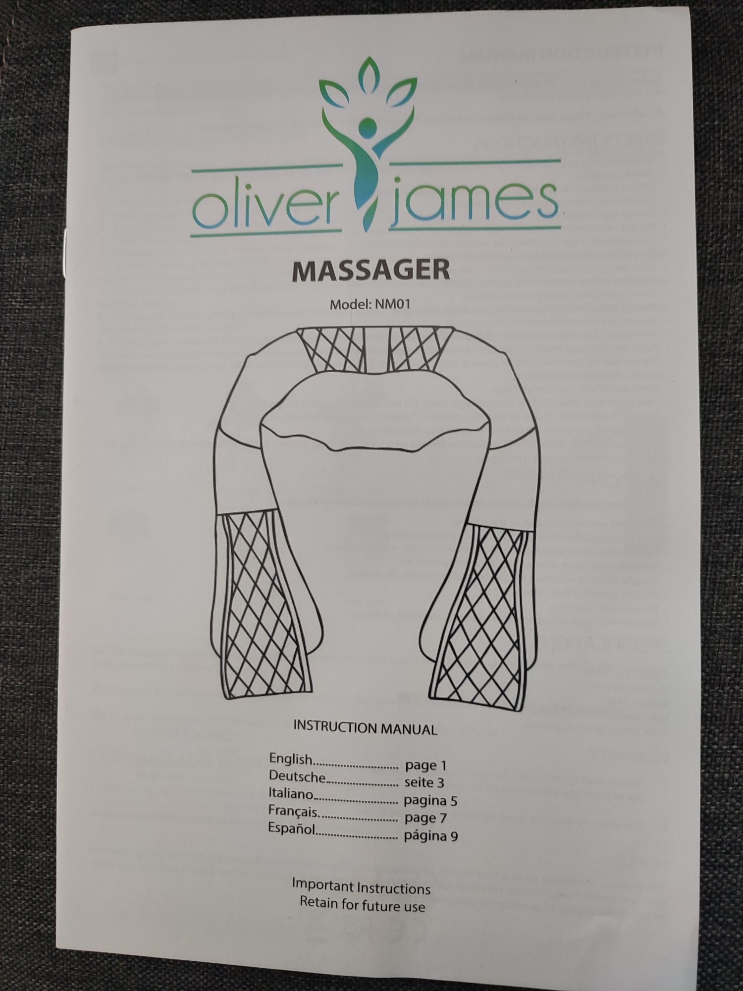 Masażer Oliver James model NM01