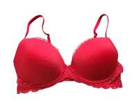 Czerwony stanik biustonosz pushup 70C H&M bielizna damska