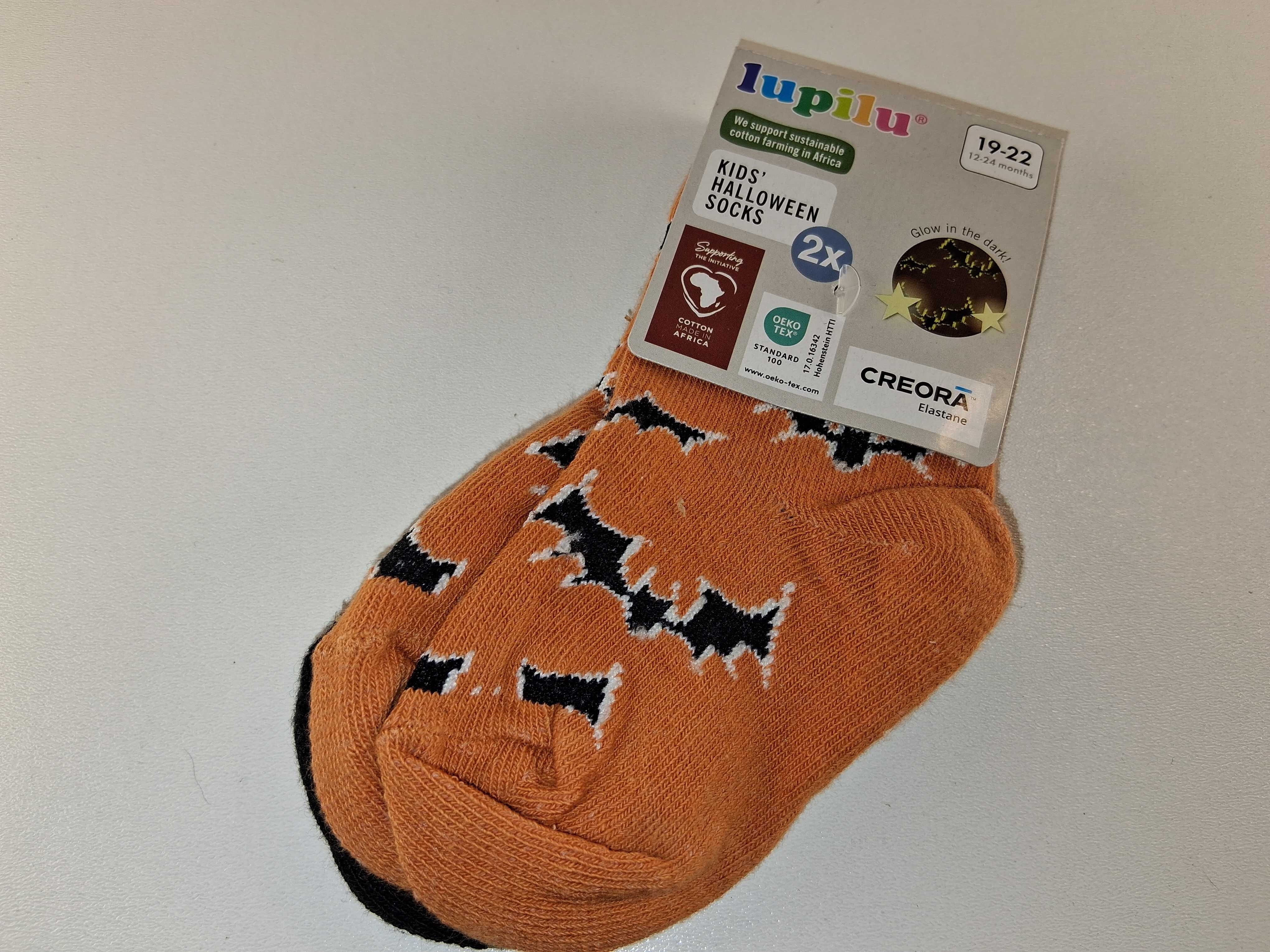 A065 Lupilu Skarpetki  2-pak Halloween Dziecięce Glow In Dark R. 19-22