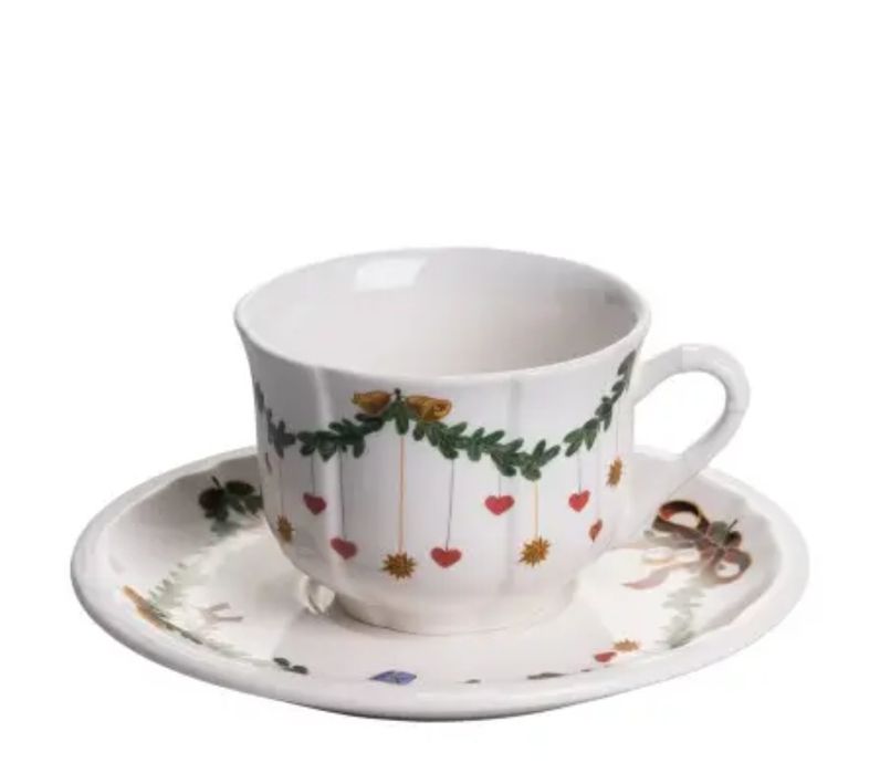 Столовий сервіз новорічний порцеляновий ROYAL 32 предмети на 6 персон