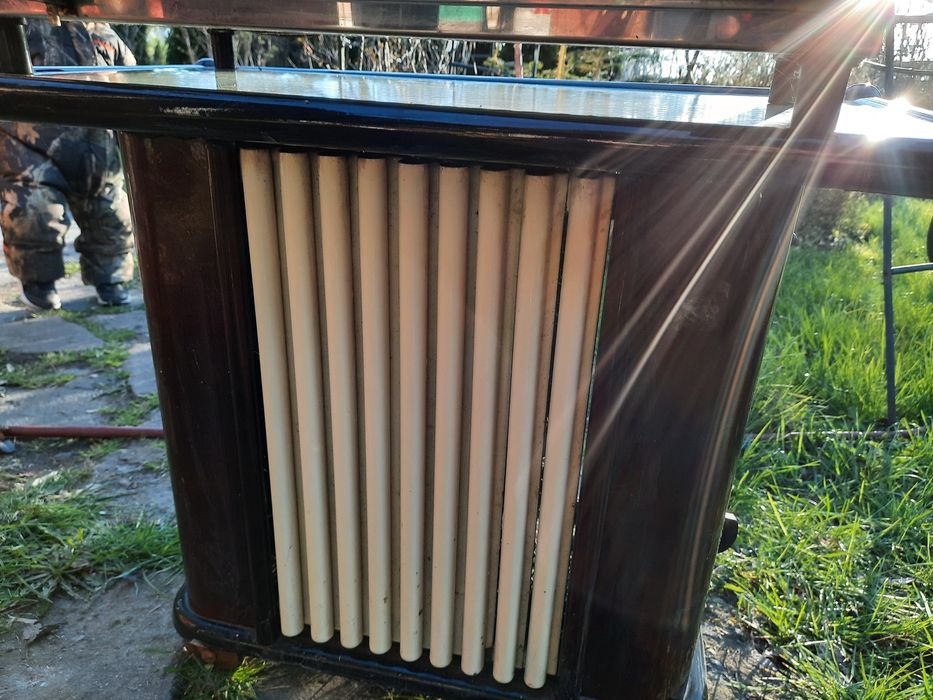 Severin retro piecyk grzejnik elektryczny kółka blat stolik płytki