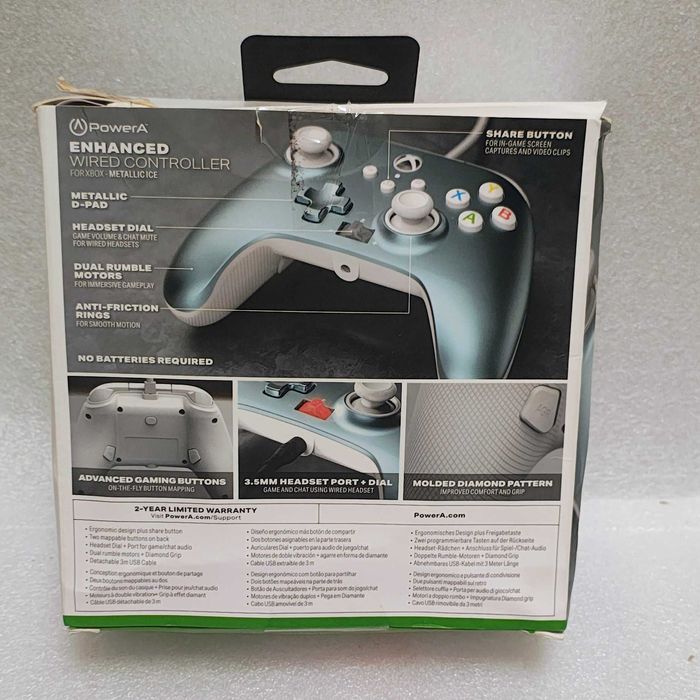Pad PowerA Xbox Series X/S Xbox One Windows 10 Silber Ice Pudełko