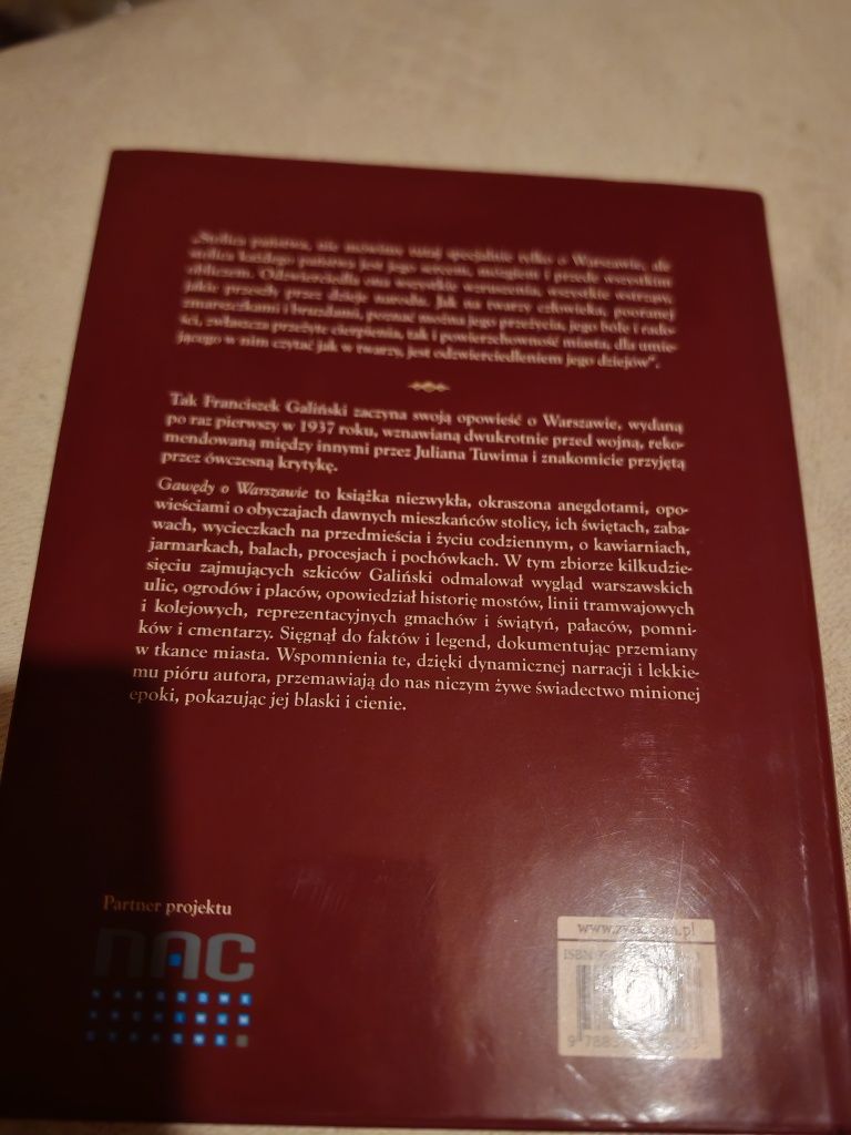 Książka Gawędy o Warszawie. Franciszek Galiński. 367 stron, nowa!