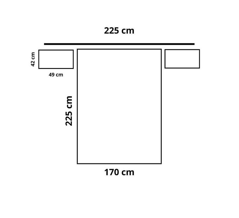 Cama Casal, cor Wengué, c/ 2 mesinhas de cabeceira