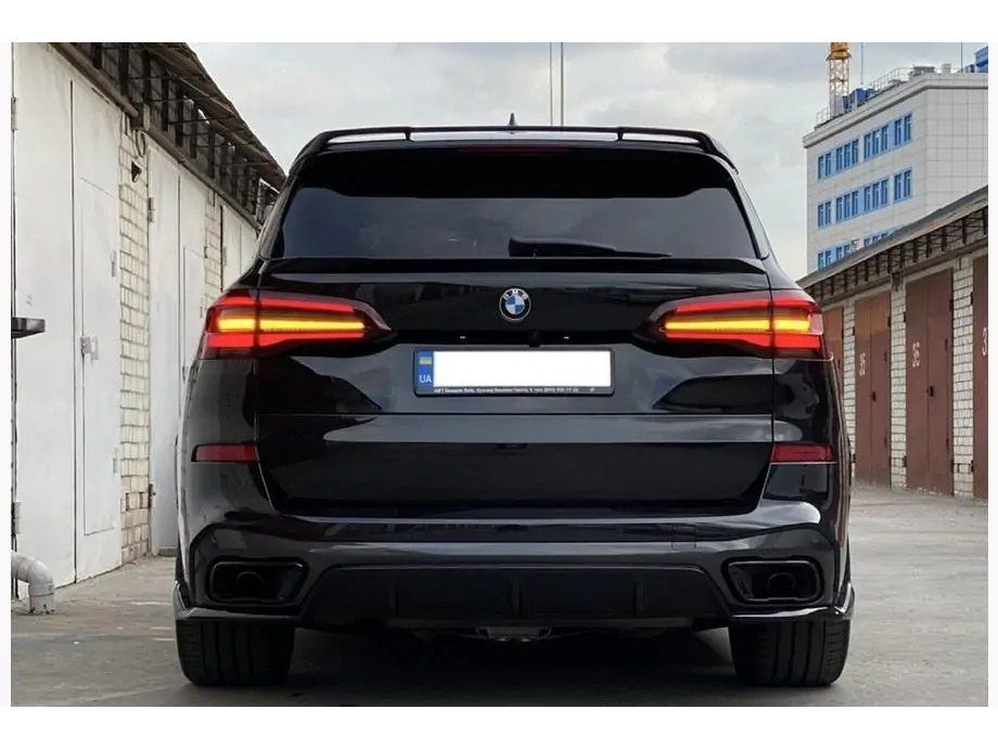 BMW X5 G05 2019+ Дифузор заднього бампера V2 2018-2022, чорний глянець