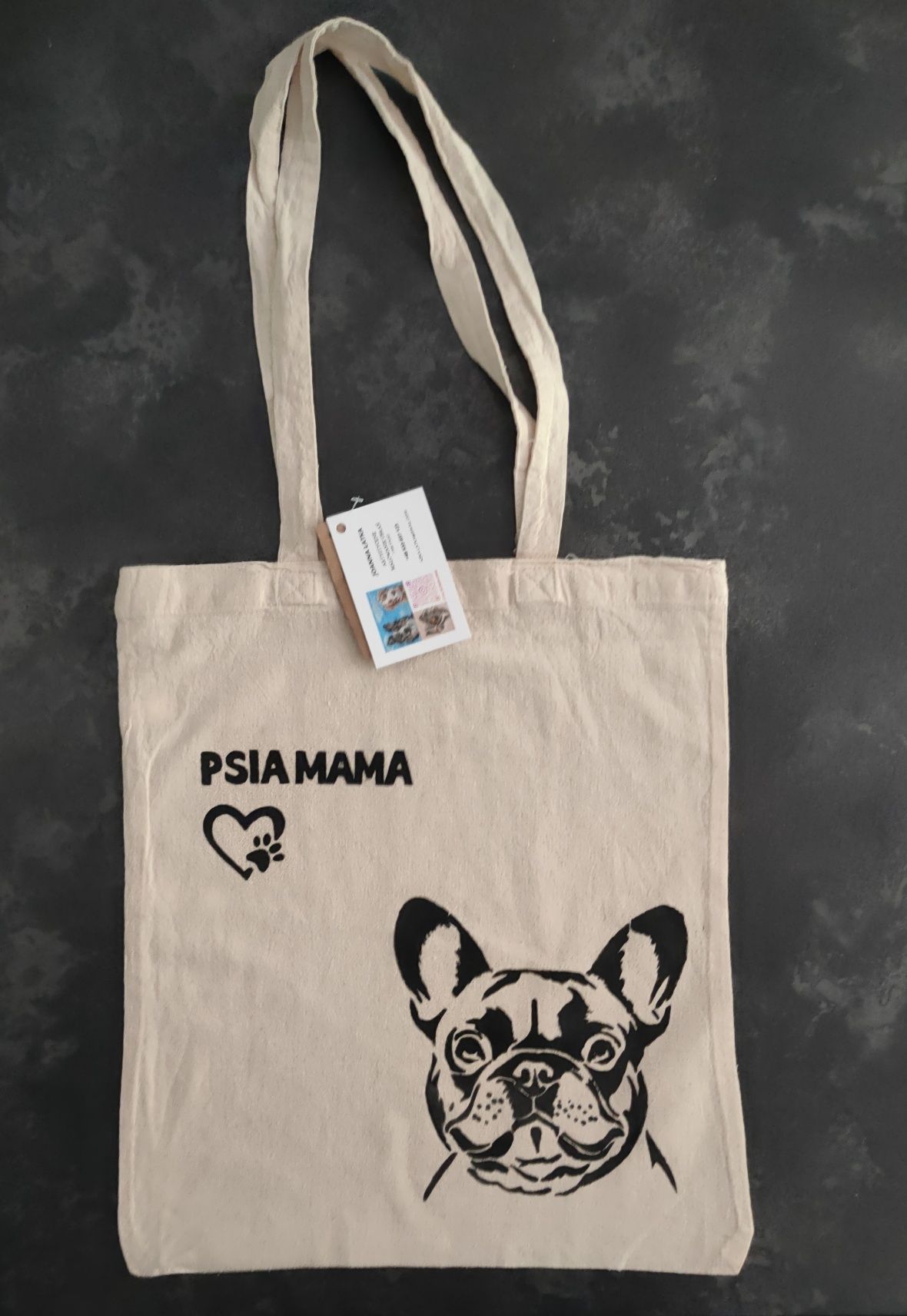 Torba shopper, bawełna, Buldog