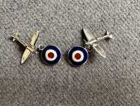 Spinki do mankietów Spitfire ze srebra próby 925, Anglia