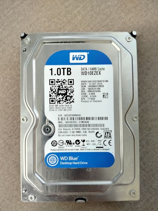 Жёсткий диск на 1.0 Tb  WD Blue WD10EZEX