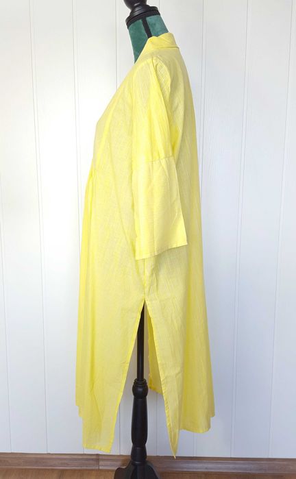 Nowa indyjska tunika XXL 44 bawełna konopia żółty kameez kurta boho