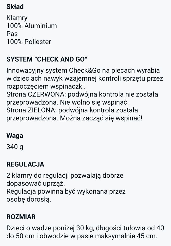 Uprząż wspinaczkowa Simond Spider Kid dla dzieci 4-9 lat