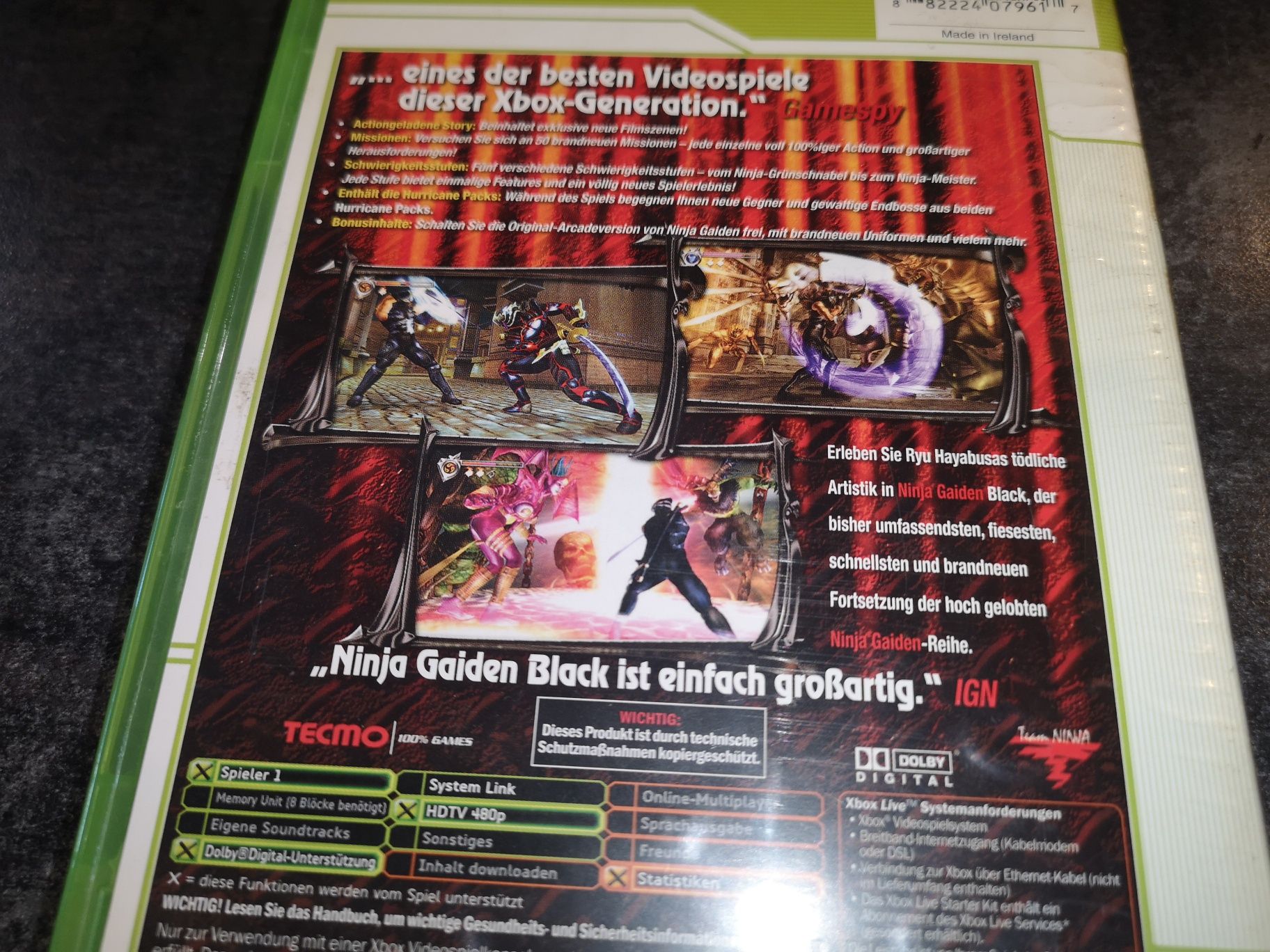 Ninja Gaiden Black XBOX Classic gra (Biały Kruk) stan BDB
