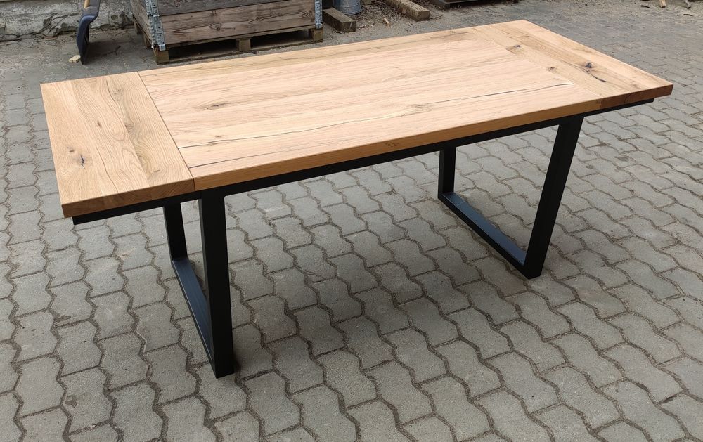 Stół drewniany dębowy loftowy nowoczesny rozkładany loft industrial