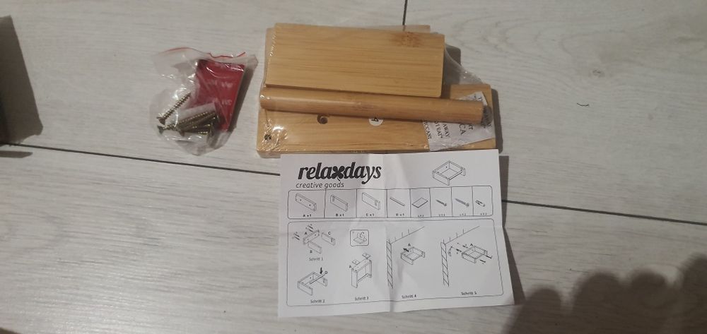 Relaxdays bambusowy uchwyt na papier toaletowy do łazienki toalety