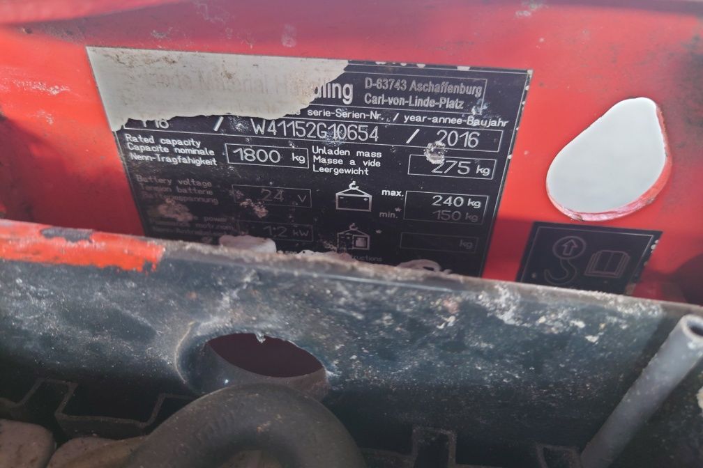 Linde T18 wózek paletowy paleciak elektryczny