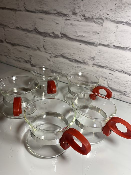 5 starych szklaneczek PRL