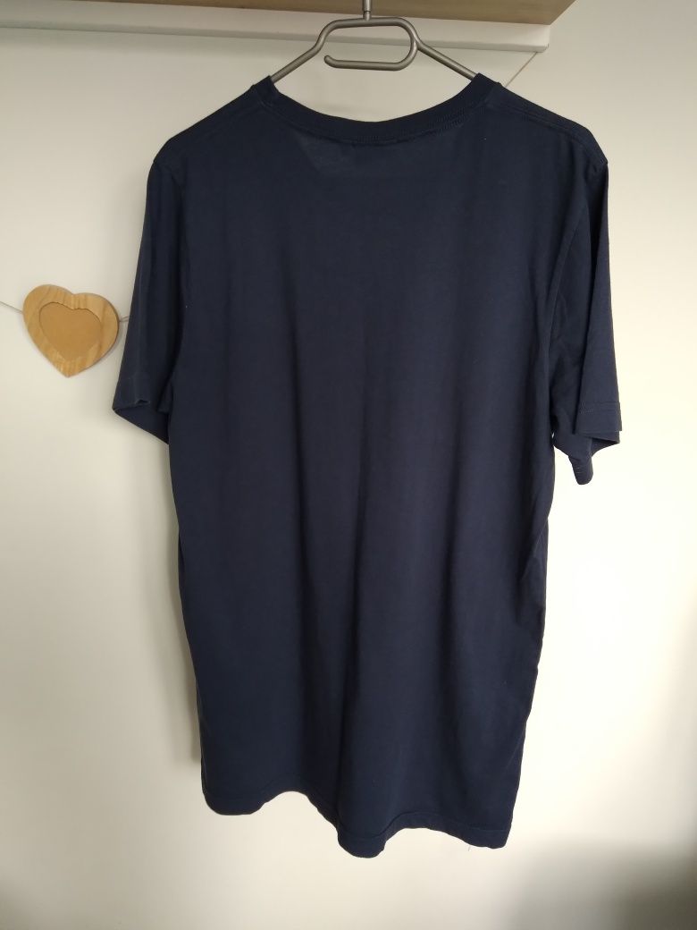 Granatowy tshirt damski, bawełniany L