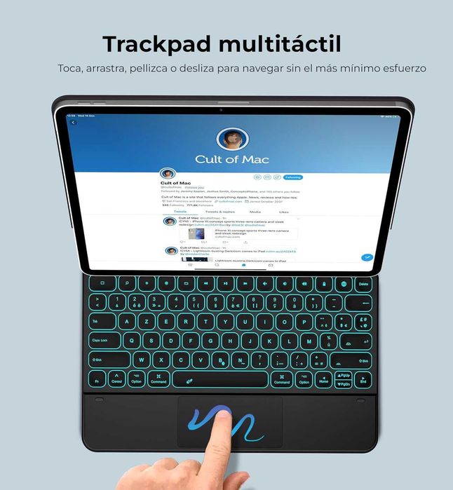 Dracool Etui z klawiaturą do iPada Pro 12,9 cal Bluetooth układ AZERTY