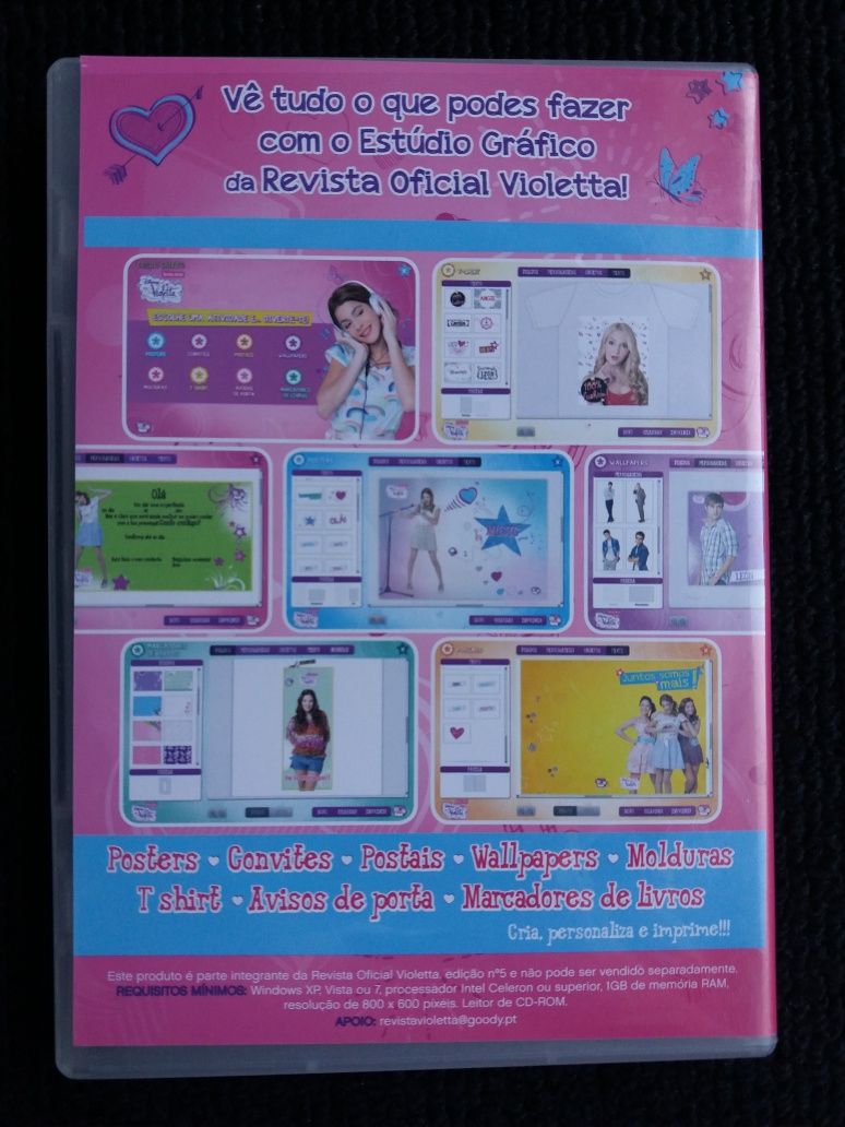 PC CD-ROM Estúdio Gráfico da Revista Oficial Violetta, da Disney