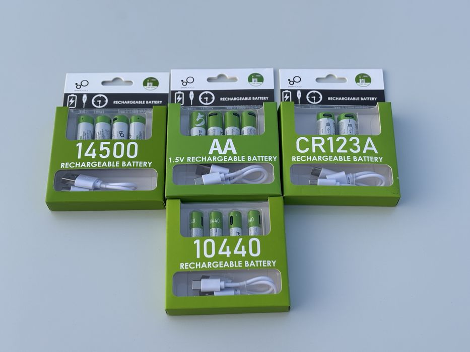 Акомулятори CR123 А , ААА, АА ( smartools ) з Type-C розємом зарядні