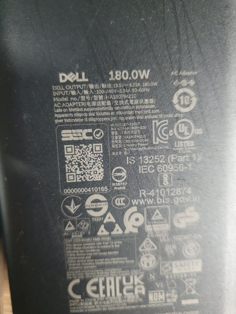 Зарядка зарядное блок питания DELL 180w 7.4mm slim оригінал
