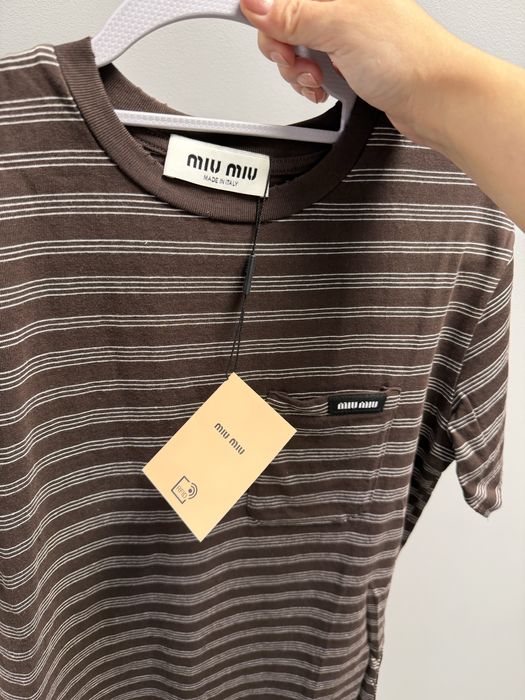 Koszulka Miu Miu brazowa