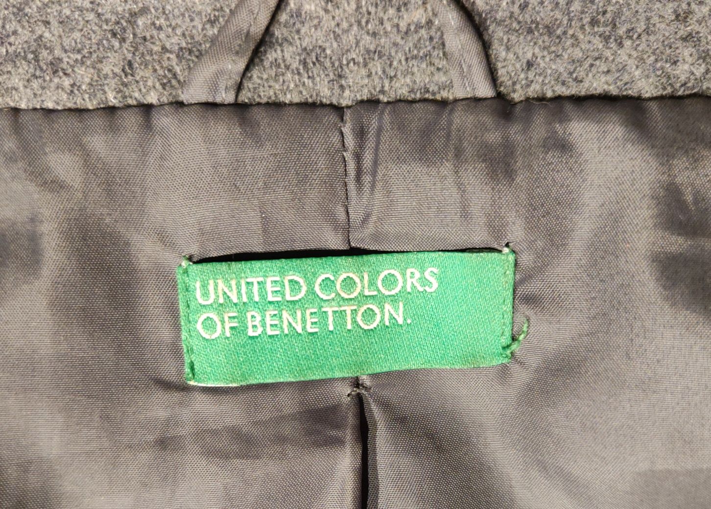 Płaszcz wełniany United Colors od Benetton r.36