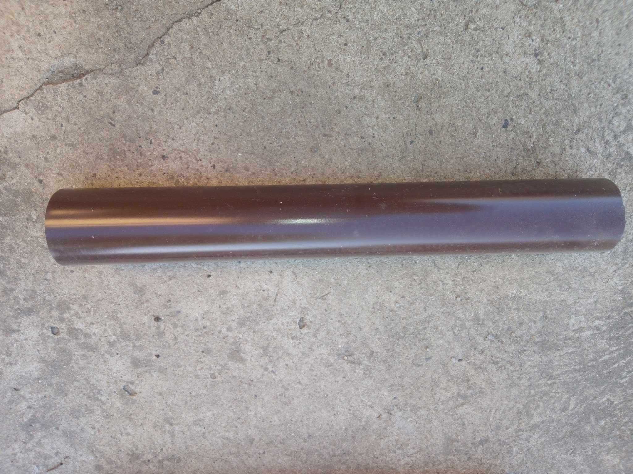 Rura spustowa rynna rynnowa stalowa metalowa brąz dł 34cm śr 80mm