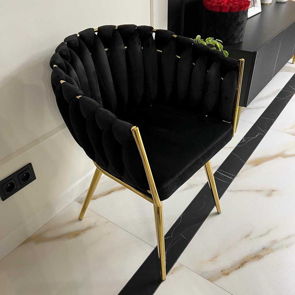 Krzesło fotelowe czarne GLAMOUR