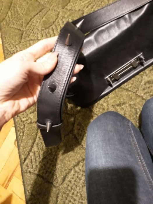 Torebka Zara skóra naturalna kolce ćwieki