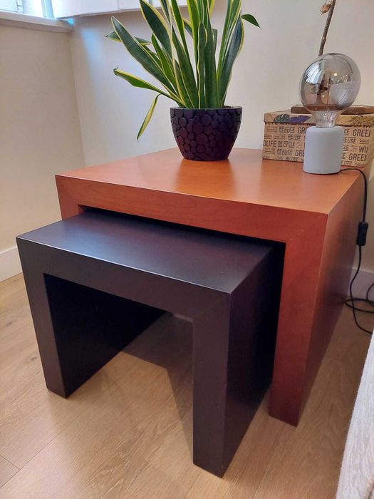 Mesa de apoio sala em cerejeira e wengé