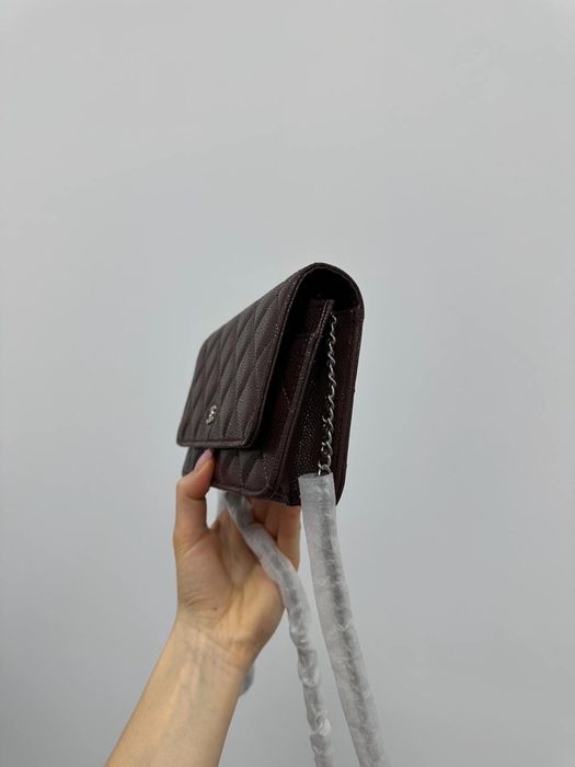 Сумка клатч Chanel Caviar Wallet on Chain WOC Шанель премиум