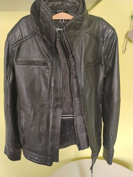 Kurtka Skórzana Młodzieżowa-Męska Czarna - S