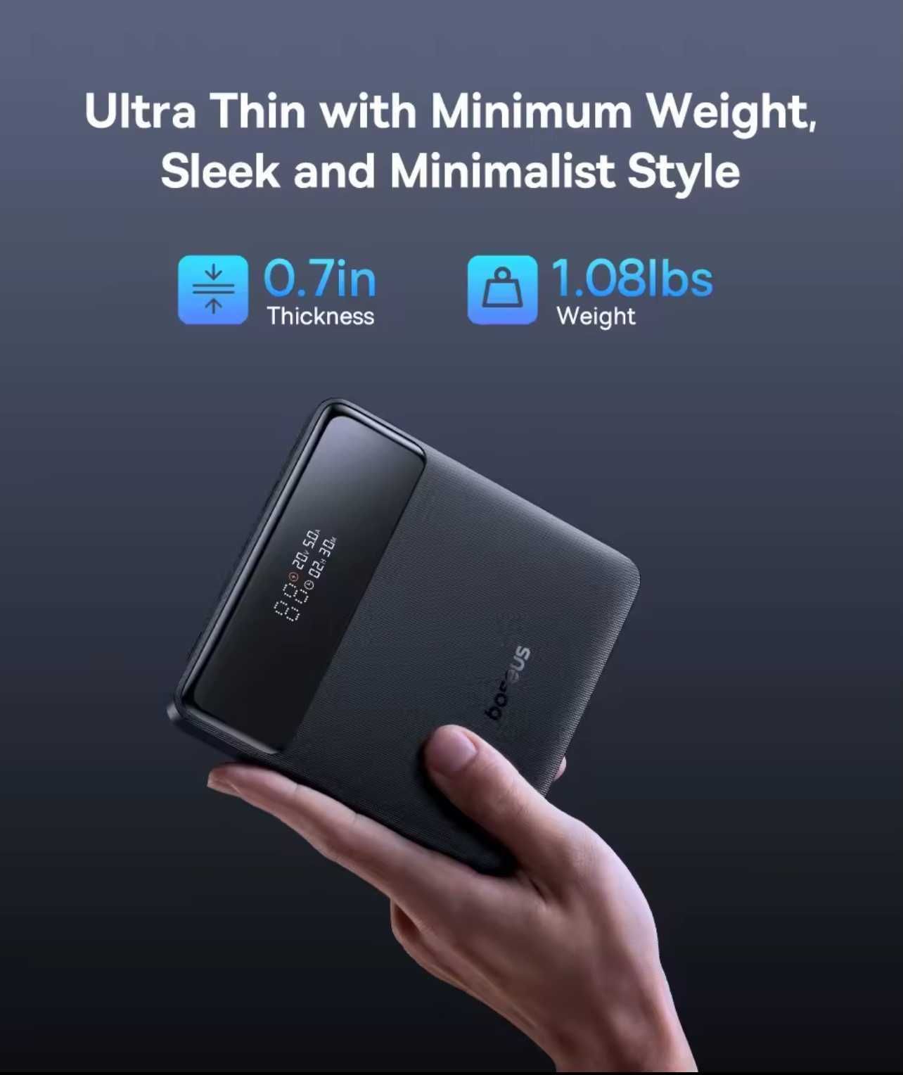 Power Bank Baseus Blade H1 100W 20000mAh.  Baseus 145W 20800mAh