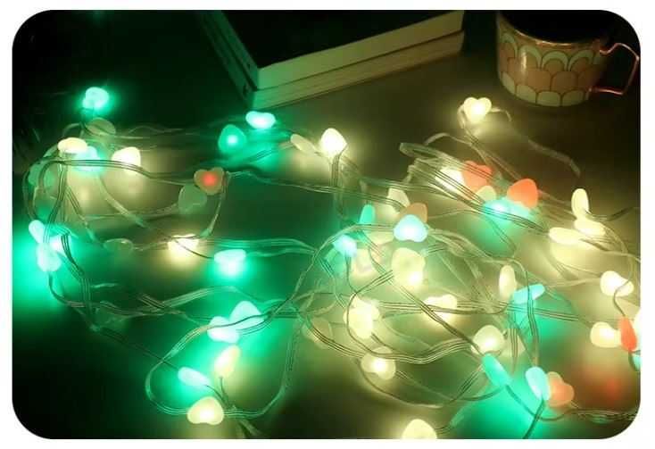 Розумна RGB LED-гірлянда сердечка 10м 66 пульт Smart USB IP65