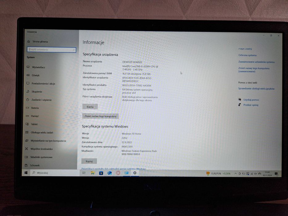 Dell Inspiron G3 i5-9300H/16GB/512/Win10 GTX1650
