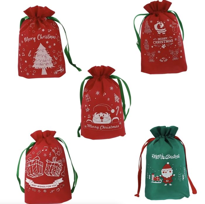 Worki na prezenty świąteczne torebki na prezent pod choinkę 8szt