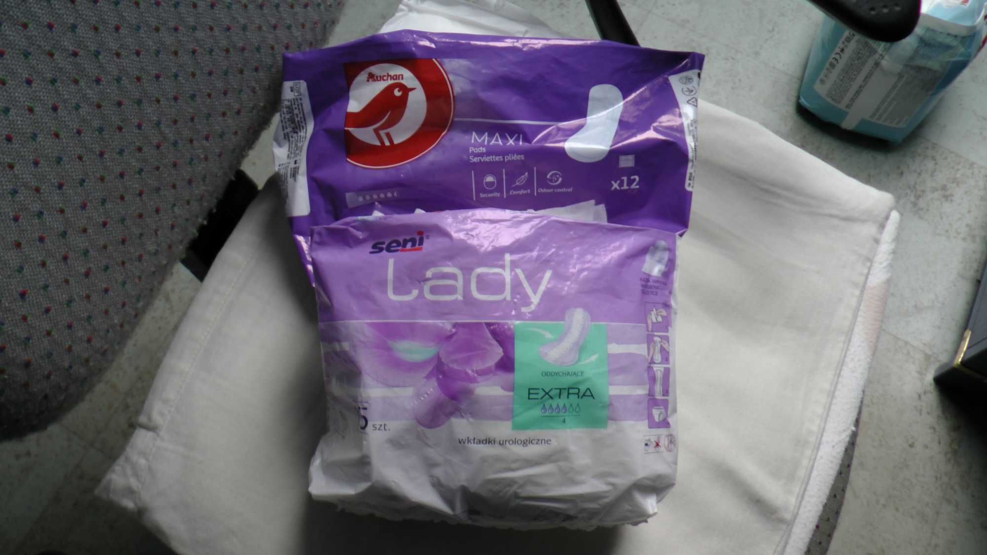 Wkładki urologiczne Seni Lady Extra i Auchan Maxi