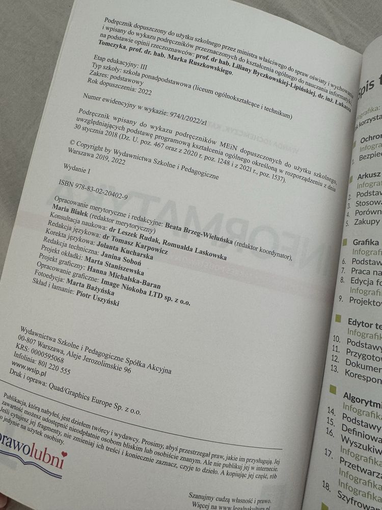 Informatyka 1 - nowa edycja - liceum i technikum - zakres podstawowy