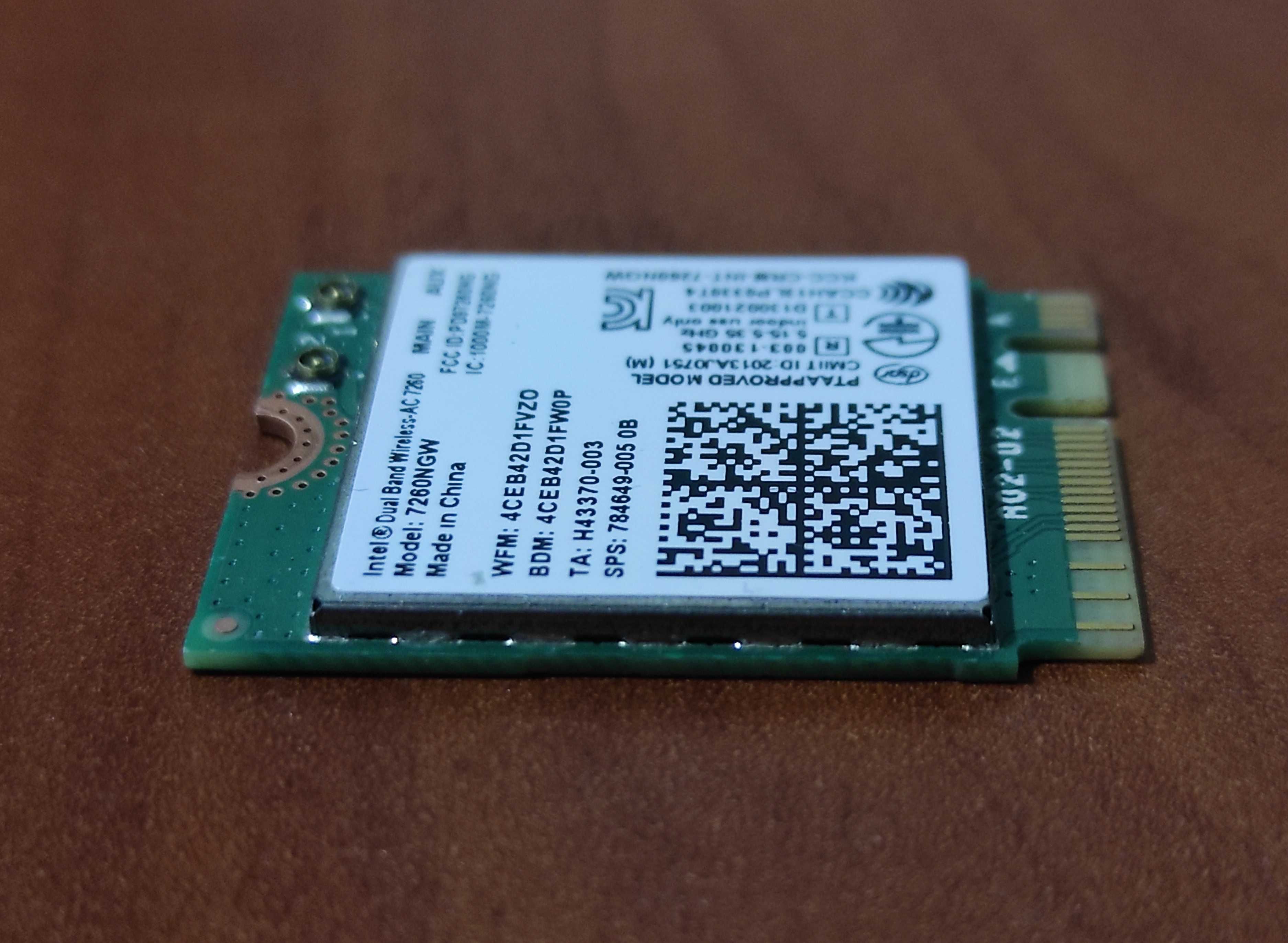 Wi-Fi модуль Intel Dual Band AC 7260 (7260NGW) 2.4/5GHz + Bluetooth