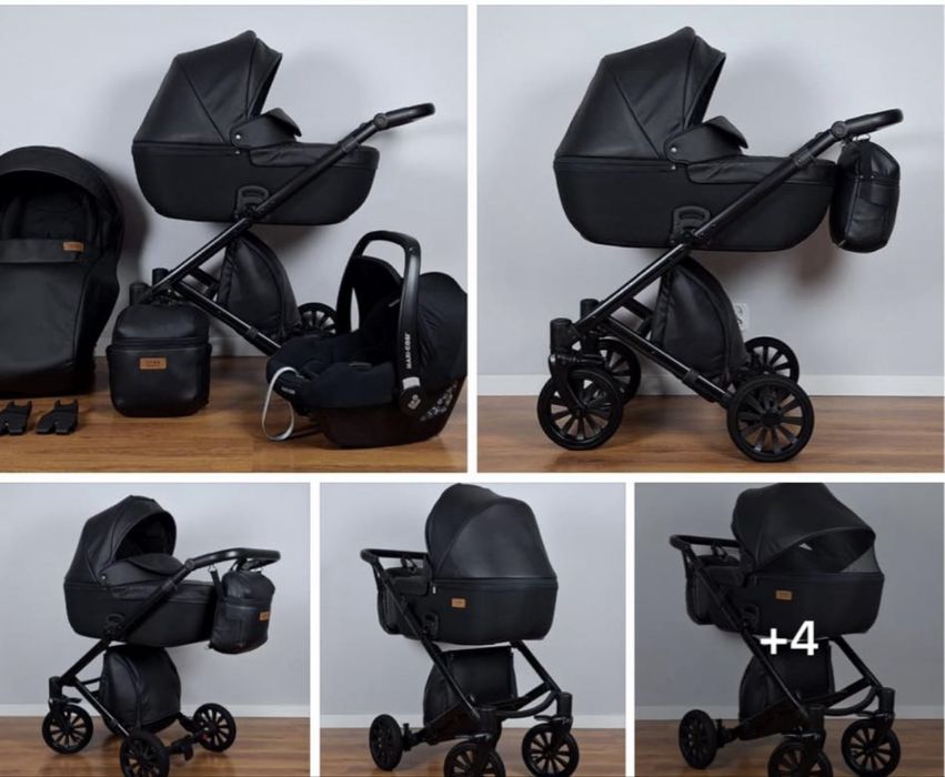 Wozek anex czarny gondola spacerowka i nosidełko
