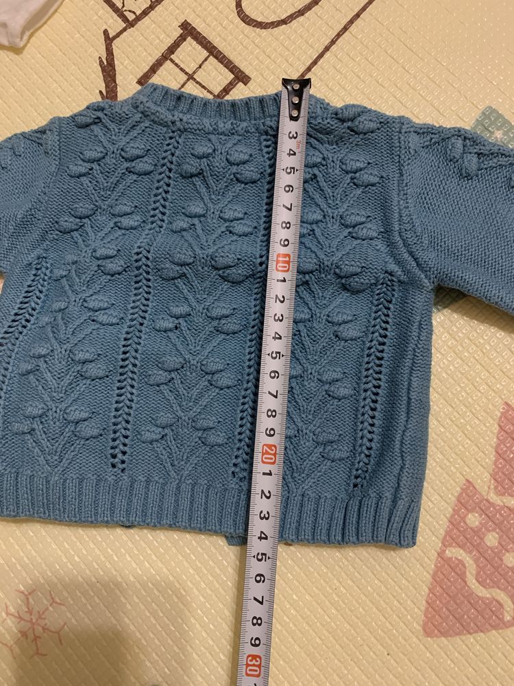 Zestaw 5.10.15 bluzeczka-tunika + legginsy + sweterek rozmiar 68