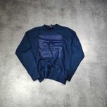 MĘSKA Bluza Klasyczna bez Kaptura Granatowa Adidas Duże Logo Nadruk
